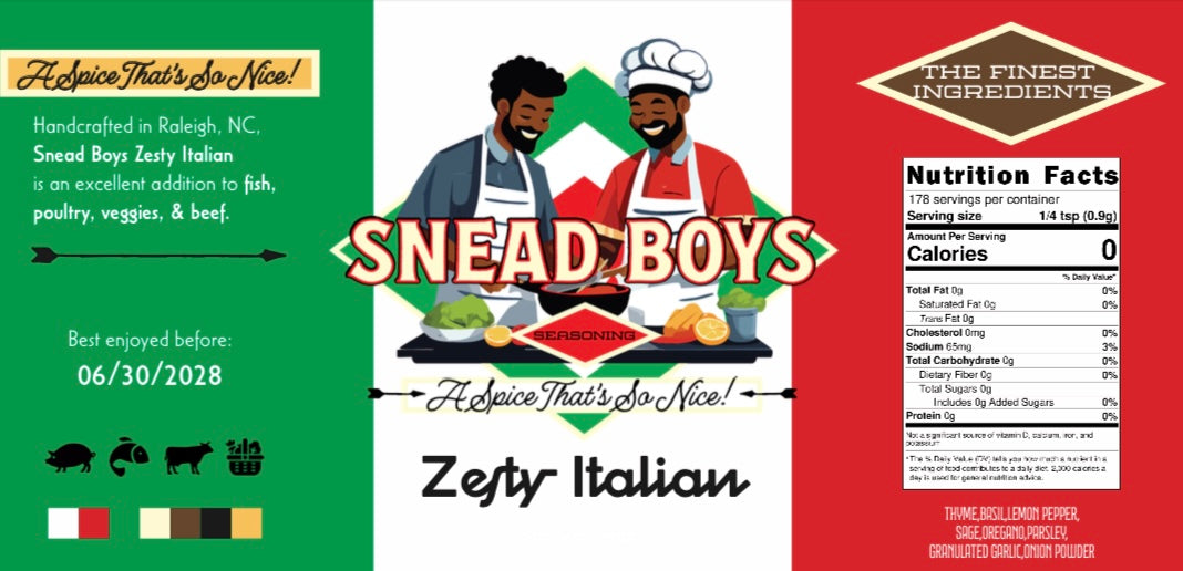 Snead Boys “ Zesty Italian” Seasoning